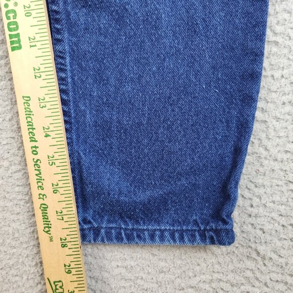 Womens 7/8 Misses Relaxed Fit Jeans Tapered Leg Blue 90's Dark Wash Cotton Denim - Picture 4 of 13